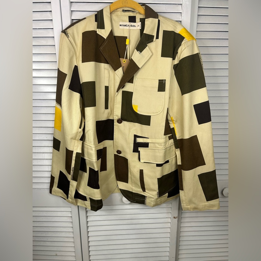 McNairy & Co Printed Twill Suit Jacket Size L
